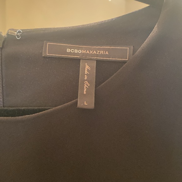 BCBG black and white color block long sleeve cocktail dress - Picture 2 of 3